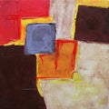 Modern Abstract Art - Painting - Geometric Squares - Orange Beige Colors