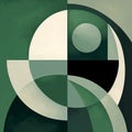 Modern Abstract Art Print In Green And Grey Tones By Luke Peters Royalty Free Stock Photo