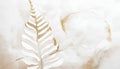 Modern Minimalist Abstract Fern Leaf with Bold Strokes and Gold Accents