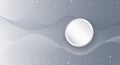 A modern abstract background with flowing dotted waves and a clean circular frame on a soft gray gradient, symbolizing data flow, Royalty Free Stock Photo