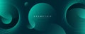 Modern abstract background with glowing geometric lines and halftone decoration. Green gradient circle shape graphic elements.