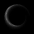 Modern abstract background. Halftone dots in circle form. Round logo. Vector dotted frame. Design element or icon Royalty Free Stock Photo