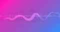 Modern Abstract Background with Pink to Blue Gradient, Featuring a Dynamic Sound Wave and Digital Audio Visualization Royalty Free Stock Photo