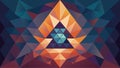 Abstract geometric triangle pattern in blue and orange hues Royalty Free Stock Photo