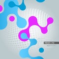 Modern abstract banner with molecular structure on white background. Modern vector illustration Royalty Free Stock Photo