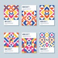 Modern abstract bauhaus colorful covers set, minimal geometric swiss pattern background. Basic shape composition for poster, cover