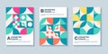 Modern abstract bauhaus colorful covers set, minimal geometric swiss pattern background. Basic shape composition for poster, cover