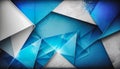 modern abstract blue background design with layers of textured white transparent material in triangle diamond and squares shapes Royalty Free Stock Photo