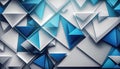 modern abstract blue background design with layers of textured white transparent material in triangle diamond and squares shapes Royalty Free Stock Photo