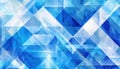 modern abstract blue background design with layers of textured white transparent material in triangle diamond and squares shapes Royalty Free Stock Photo