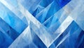 modern abstract blue background design with layers of textured white transparent material in triangle diamond and squares shapes Royalty Free Stock Photo