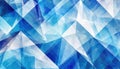 modern abstract blue background design with layers of textured white transparent material in triangle diamond and squares shapes Royalty Free Stock Photo