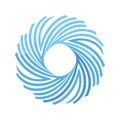 Modern abstract blue gradient lines arranged in a dynamic swirling circular pattern Royalty Free Stock Photo