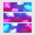 Modern abstract blue red gradient color wide web banner background. Vector abstract graphic design banner pattern background Royalty Free Stock Photo