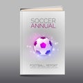 Modern abstract brochure as book. Football theme