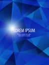 Modern abstract bussiness background with gradients and light in polygonal style in bright blue colors for cards