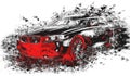 Modern red abstract sports car art effect Royalty Free Stock Photo