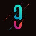 Modern abstract colorful number. Dynamic liquid ink splashes number. Vector design element for your art. Number 9