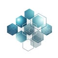 Abstract geometric design featuring interconnected hexagons with intricate patterns Royalty Free Stock Photo