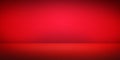 Modern Abstract 3D Rendered Empty Red Room with Shadows and Gradient Colors. New empty room backdrop