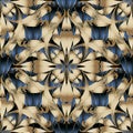 Modern abstract Damask vector 3d seamless pattern. Geometric orn