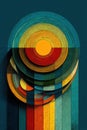 Modern abstract design displaying colorful circular patterns and textured background Royalty Free Stock Photo