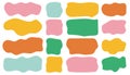 A modern abstract design elements set featuring colorful irregular shapes on a white background. Organic, fluid, melting shapes. A