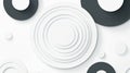 A modern abstract design featuring overlapping circles in black and white. Royalty Free Stock Photo