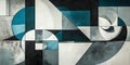 A modern abstract design with a focus on geometric shapes and symmetry. The composition features