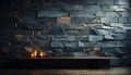 Modern abstract design with illuminated grunge wallpaper in a luxury apartment generated by AI