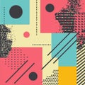 Modern abstract design with overlapping geometric shapes, vibrant tones, and textured patterns Royalty Free Stock Photo