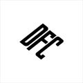 Modern abstract DFC logo design featuring geometric lines for innovative data analysis and digital transformation branding Royalty Free Stock Photo