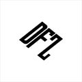 Modern abstract DFZ logo design featuring geometric lines for innovative data analysis and digital transformation branding Royalty Free Stock Photo