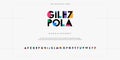 Gilez Pola Modern abstract digital alphabet font vector illustration