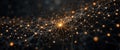 Modern Abstract Digital Illustration Glowing Network Particles Dark Background - Futuristic Royalty Free Stock Photo