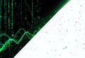 Modern Abstract Digital Illustration Green Waveforms Binary Code Dark Background - Futuristic Royalty Free Stock Photo