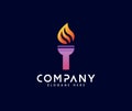 Modern abstract fire torch logo