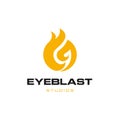 Eye blast logo design vector. flame logo, abstract fire logo.