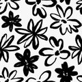 Modern abstract floral vector pattern. Collage contemporary seamless pattern. Hand drawn cartoon style pattern