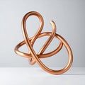 Modern Abstract Flowing Copper Knot Sculpture Royalty Free Stock Photo