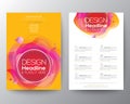Modern abstract fluid circle shape with vivid and bright colors gradient on yellow background for Brochure, Flyer, Poster, leaflet Royalty Free Stock Photo