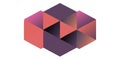 Modern Abstract Geometric Composition Featuring Nested Cubes with Pink Purple and Orange Gradient Colors Royalty Free Stock Photo