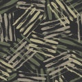 Modern abstract geometric pattern. Creative collage with shapes in trendy cool olive tones