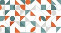 Modern abstract geometric pattern with repeating triangles squares rectangles circles in orange green blue on white background Royalty Free Stock Photo