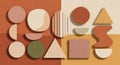 Modern Abstract Geometric Shapes Background with Earthy Tones Royalty Free Stock Photo
