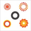 Modern abstract geometric vector sun icons Royalty Free Stock Photo