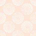 Modern abstract gerbera daisy flower seamless pattern background. Geometric repeat with monochrome pastel pink backdrop