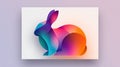 Modern Abstract Gradient Rabbit Illustration for Easter Holiday Card Design. Royalty Free Stock Photo
