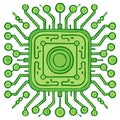Modern Abstract Green Circuit Board Icon Representing Technology and Connectivity Royalty Free Stock Photo