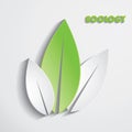 Modern abstract green leaves background. Design ecology template